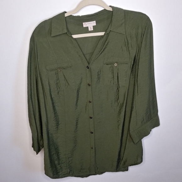 Dress Barn Green Top Sz 1X - Picture 2 of 5